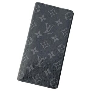 Louis Vuitton Monogram Eclipse Black Long Wallet Portefeuille Brazza